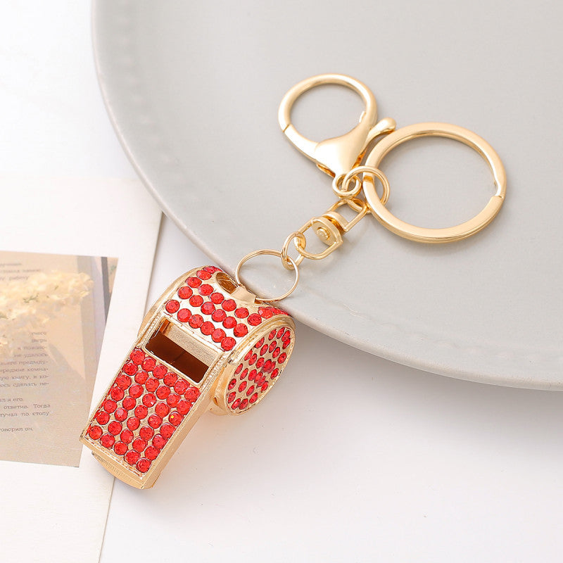 Wholesale Zinc Alloy Diamond Whistle Keychain